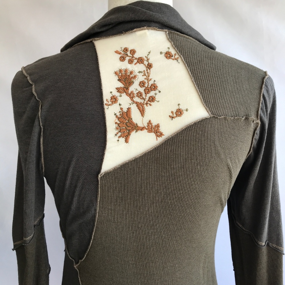 Tiny Anthropologie Top Floral Patchwork Green Med - Picture 5 of 8